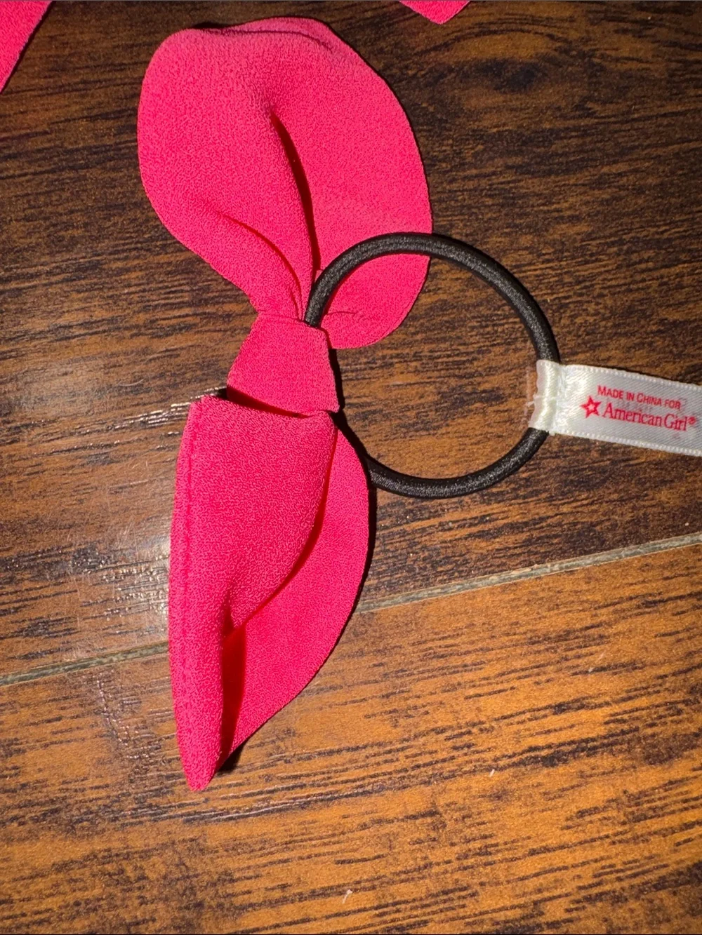 American Girl Pink Bow Elastic Hair Ties Set of 5. Exclusive American Girl Cafe.